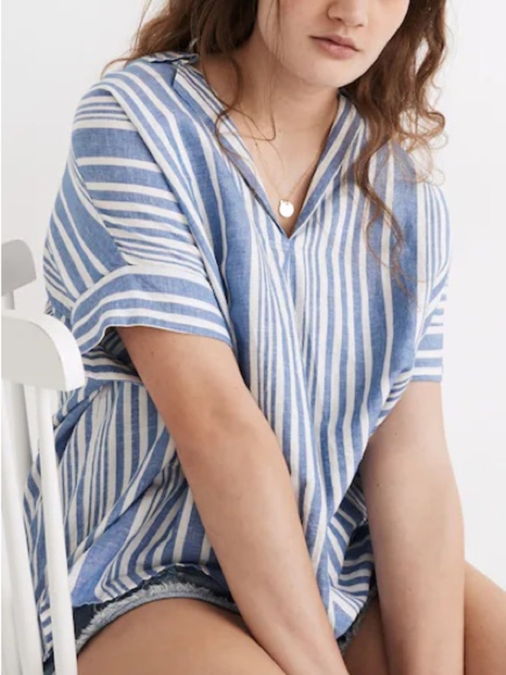 Madewell Courier Button-Back Shirt In Hinsdale Stripe